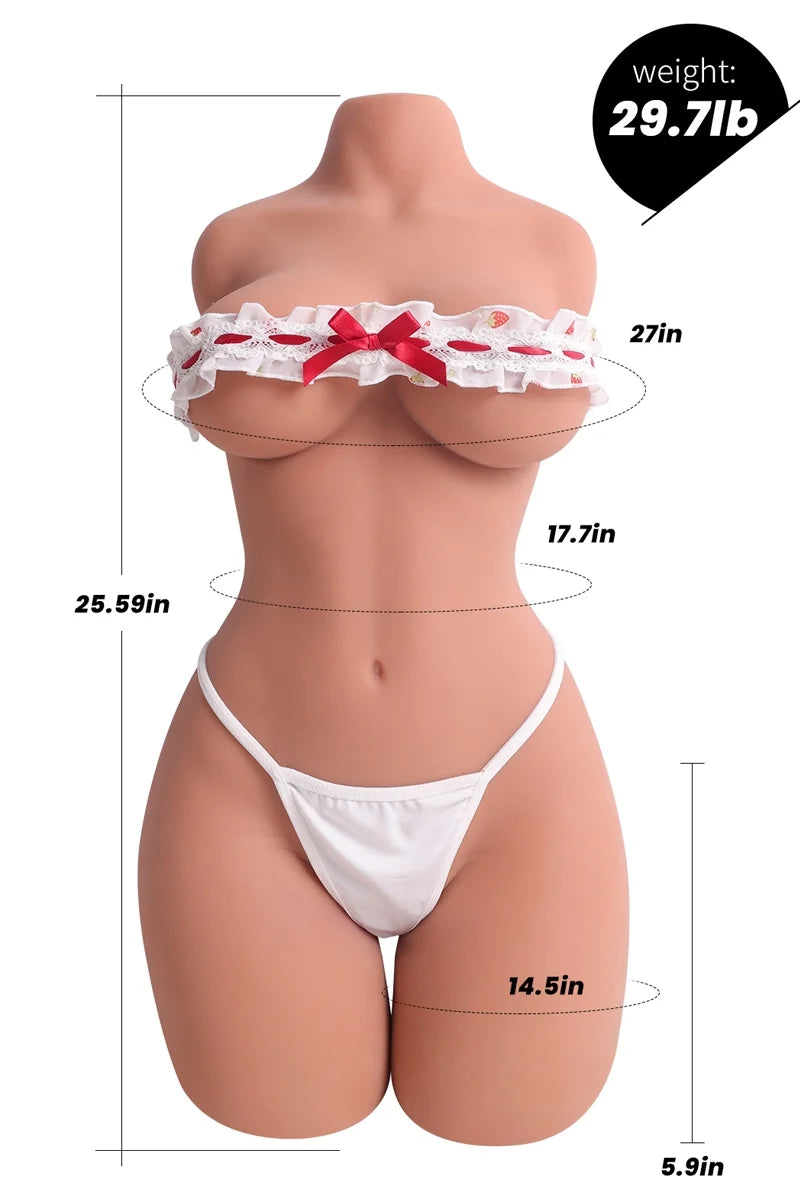 Adna: Torso Sexual Femenino Realista de Piel Morena de 13,5 kg