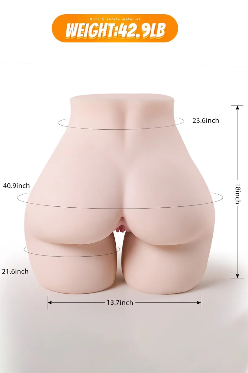 Gena: Torso Masturbador con Culo Grande de 19,5 kg en Postura del Perrito