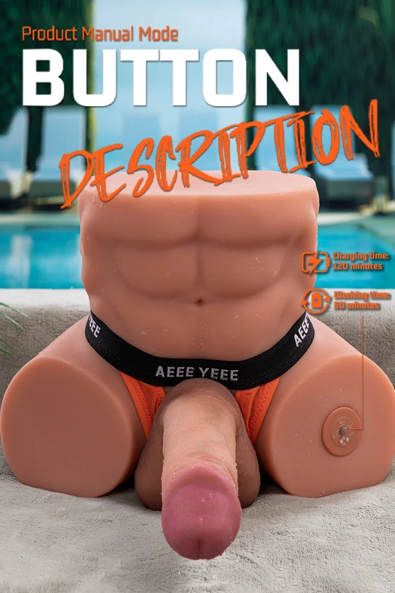Gretel: Torso Sexual de 6,5 kg con Pene de Empuje y Vibración de 19 cm
