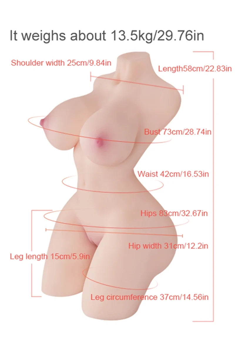 Zenobia: Torso Sexual Femenino de 13,5 kg con Tetas Grandes