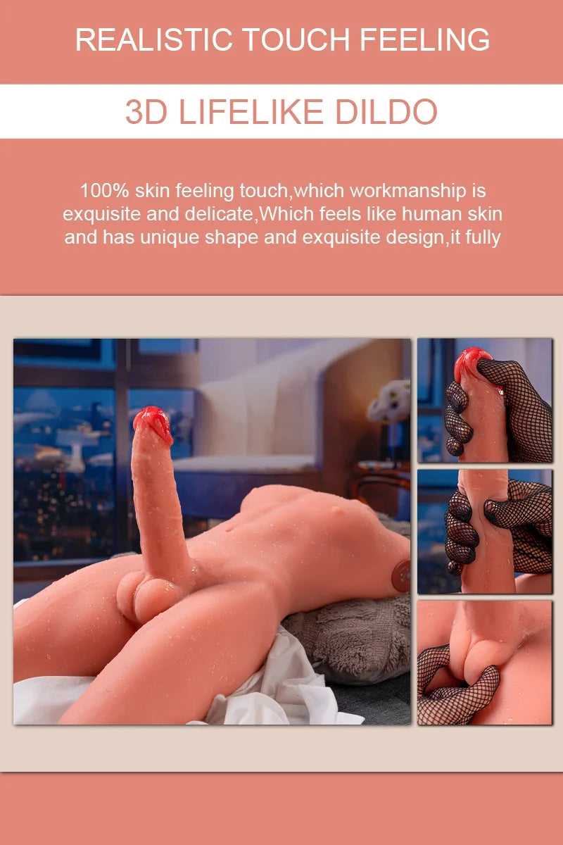 Archer: Torso Sexual de 8 kg con Pene de Empuje y Vibración de 17 cm