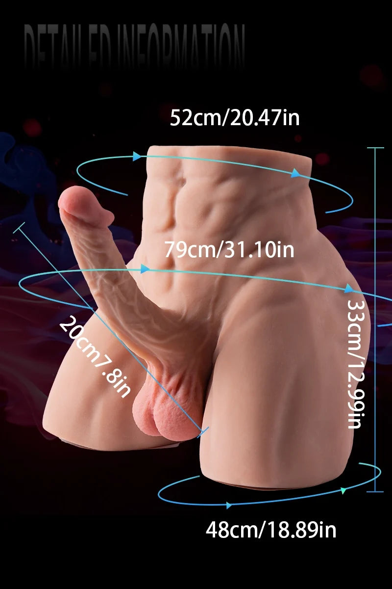 Terry: Torso Sexual de 10,8 kg con Pene Grande Realista de 20 cm
